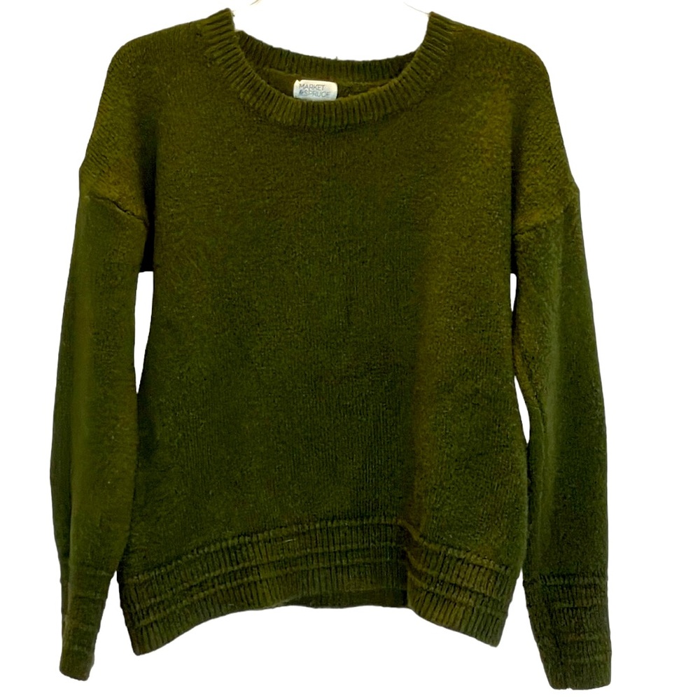 Market & Spruce forrest green crew neck sweater size S